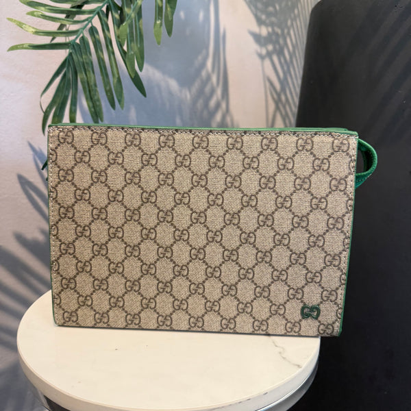GG Toiletry Pouch Beige/Green