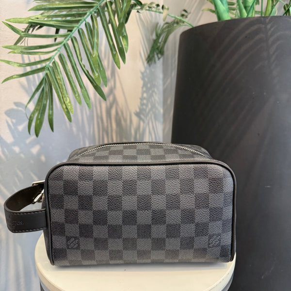 Lv Toiletry Pouch Graphite Damier