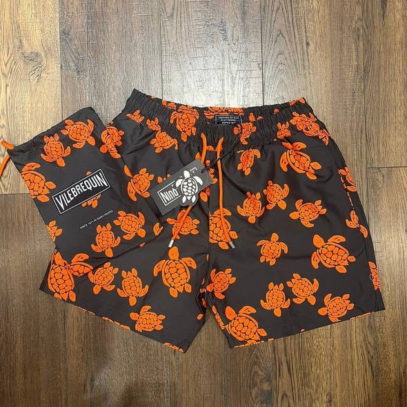 Villebrequin Swim Shorts Black/Orange