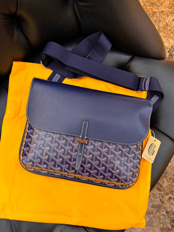 Goyard Coursier Blue Messenger Bag