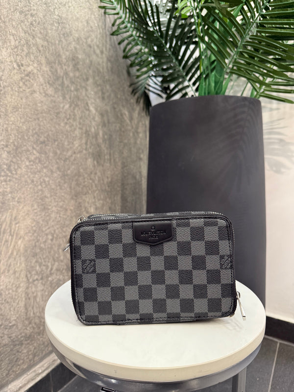 Lv Alpha Grey Damier Wearable Wallet