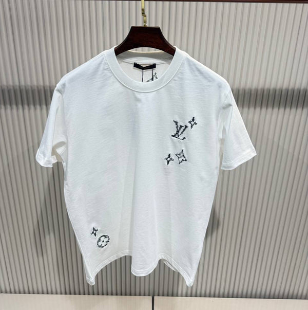 Lv White/Black T-shirt Sku-10