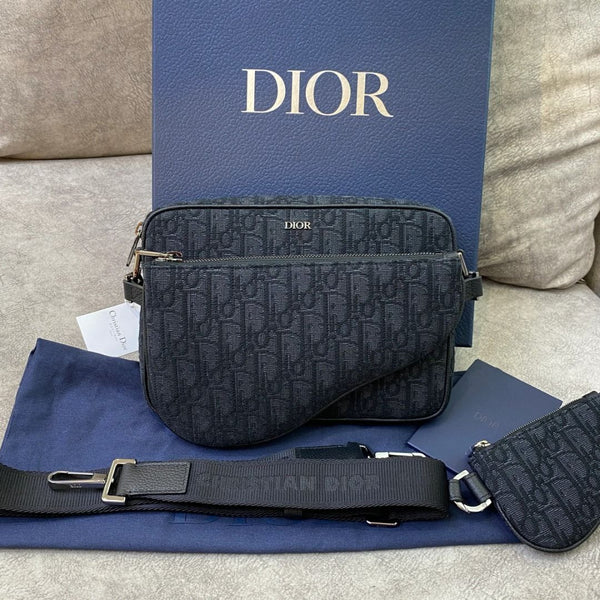 Dior Saddle Triple Pouch Black