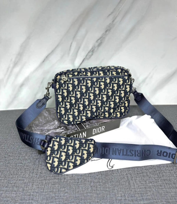Dior Saddle Triple Pouch Blue