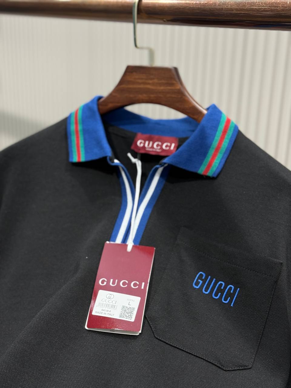 Gucci Polo Black/Blue Knitwear – dripmode.gr